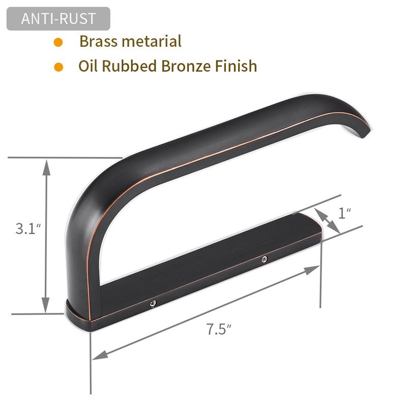 BESy حامل ورق المرحاض من النحاس BESy بتشطيب برونزي مصقول، ملحقات حمام مثبتة على الحائط، حماية من الصدأ - Image 3